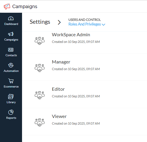 Roles and Permissions